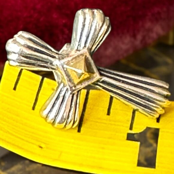 NW Lagos "Caviar" Silver / 18K Gold Earrings - Picture 5 of 8